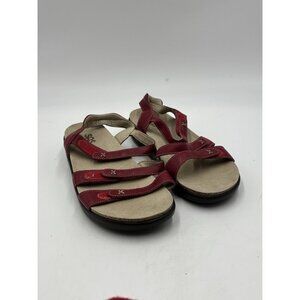 SAS Sorrento Red Leather Comfort Sandals Women Sz 9M Slingback Two Strap